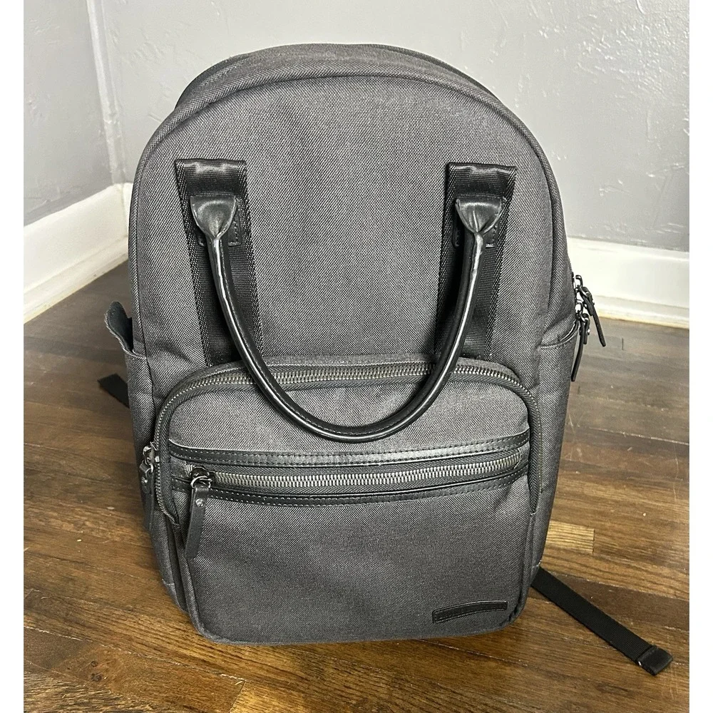 Brooks Brothers Grant Dual Handle Men's Black Backpack Classic Durable